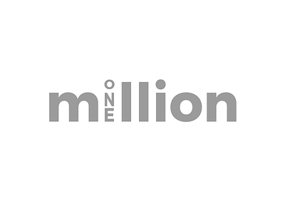 One In A Million logo logotype minimal pun simple typography
