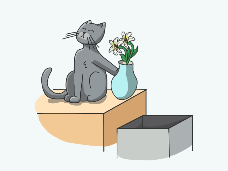 Cats & Easter Lilies do not mix cat easter lilies gif illustration poison veterinarian