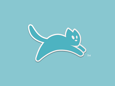 T.H.E. Cat Hospital Logo (Sticker) abstract cat logo logomark minimal pounce sticker veterinarian