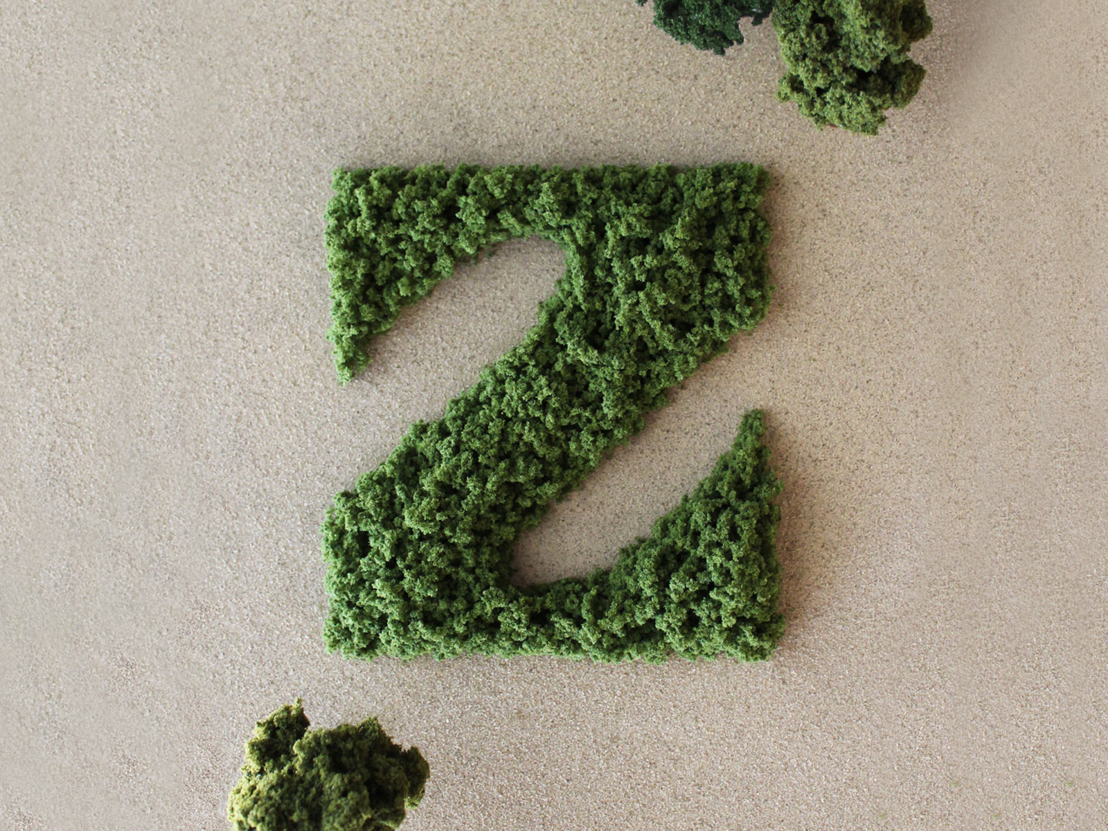 Z is for Zen - 36 Days of Type 36 days of type craft garden green handlettering handmade leaf moss nature physical sand tactile trees type typography zen