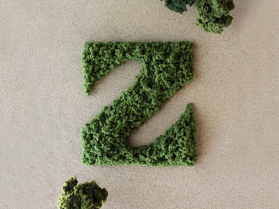 Z is for Zen — 36 Days of Type 36 days of type craft garden green handlettering handmade leaf moss nature physical sand tactile trees type typography zen