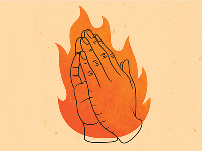 Prayer Hands WIP adobe illustrator christian church fire flame hands illustration line misson orange power prayer prayers spirit texture vector wip