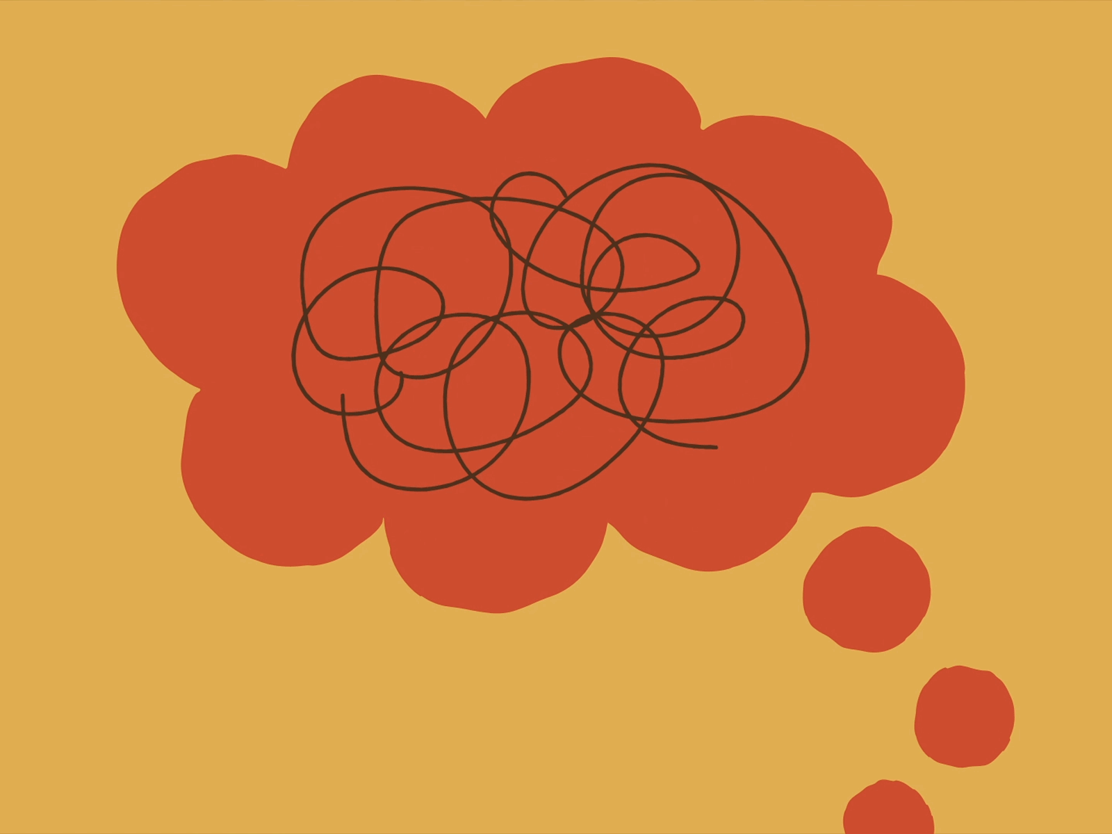 Challenging ideas after effects animation bubble challenge chat cloud confused cutout idea illustration limited palette paper papercut scribble stop motion stopmotion thinking thought warm yellow