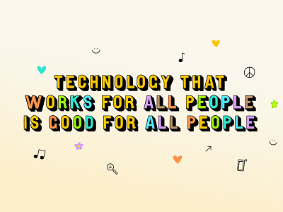 Tech for All accessibility accessible adobe illustrator all colorful diversity illustration inclusion inclusivity lettering people pride rainbow tech technology type typography vector