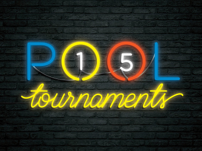 Pool Tournaments Neon Typography neon type typography