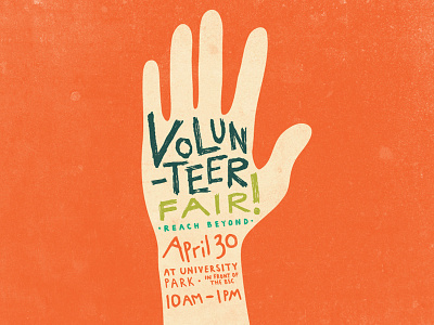 Volunteer Fair Campaign: Poster campaign design hand poster student typography university volunteer