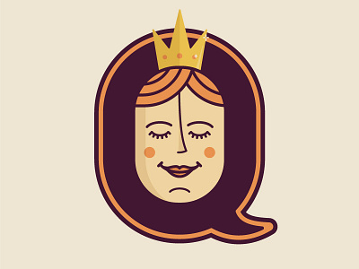 Q — 36 Days of Type 36 days of type adobe illustrator crown illustration lettering peace queen queen of hearts qween royalty serenity type typography woman