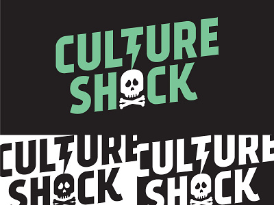 Early branding for Culture Shock adobe illustrator branding culture design game design green illustration lightning logo shock skull type typography vector