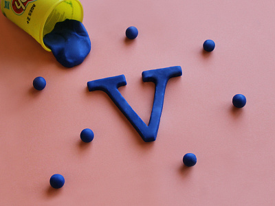 V Playdoh — 36 Days of Type 36 days of type 36dayoftype 36days v clay handlettering playdoh sculpt tactline lettering type typography