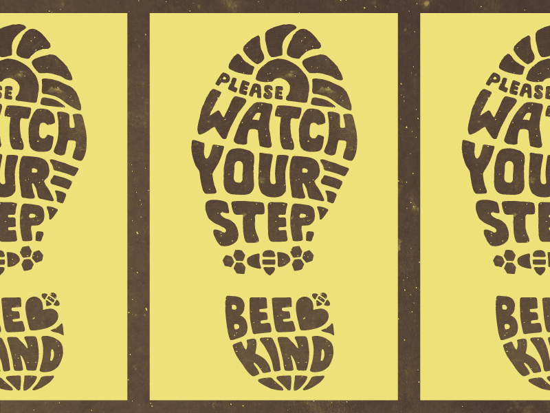 Please Save The Bees environment texture lettering illustration type typography