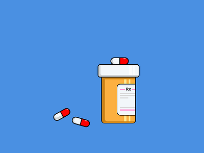 Illustration with Sketch - Rx bottle illustration medicine pill practice prescription rx shadow sketch