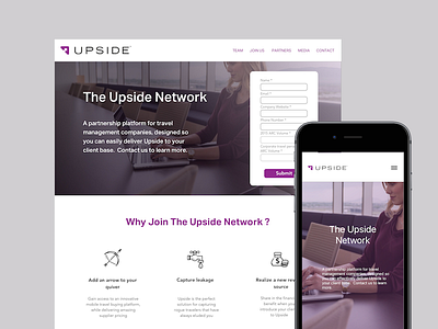 B2B Landing Page for Upside Travel Inc.