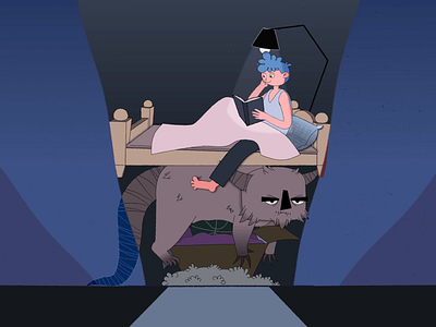 Monster under the bed after effects animation illustration rigging