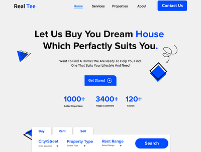 Real Estate Landing page design figma home landing page real estate real estate landing page ui ui ux ux web design webdesign website landing page