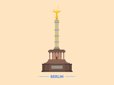 Victory Column berlin design germany icon illustration landmark vector