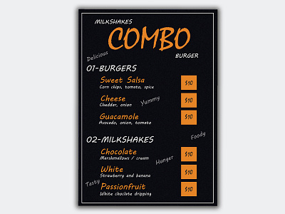 Food Menu Card creative design design flyer design food menu card illustrator menu card print flyer