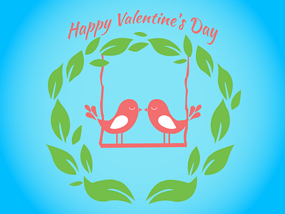 Valentine's Day Birds design illustration vector