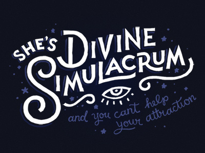 Divine Simulacrum evil eye hypnotism lettering mystical simulacrum yeasayer