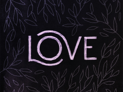 Love leaves lettering love