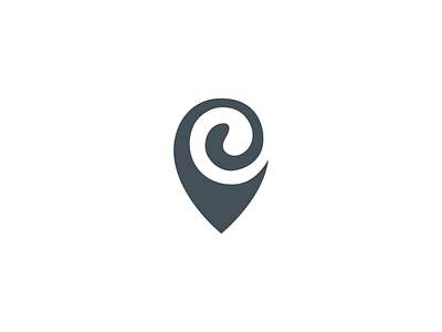 Locator design graphic location locator logo mark negative space swirl vector