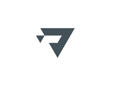 R design flat graphic icon lettermark logo mark negative space triangle vector