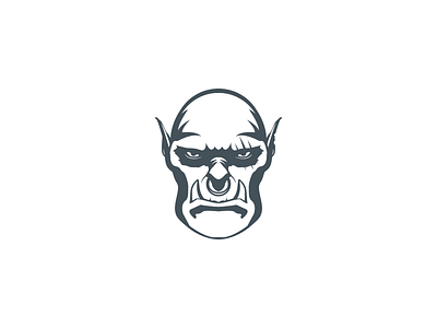 Orc design flat graphic icon illustration logo mark monster negative space orc vector