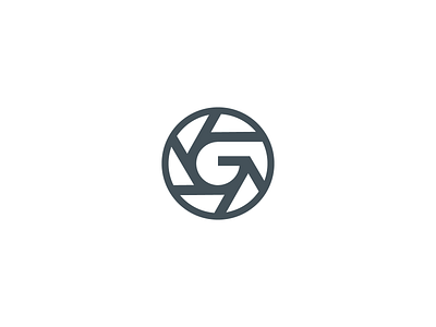 G design flat g graphic icon lens logo mark negative space photography shutter vector