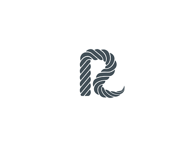 Rope branding design flat graphic icon lettermark logo mark negative space rope vector