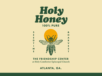 Holy Honey Label branding church design iconography packaging texture