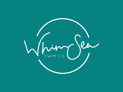 WhimSea Swim Co. Logo branding custom lettering logo