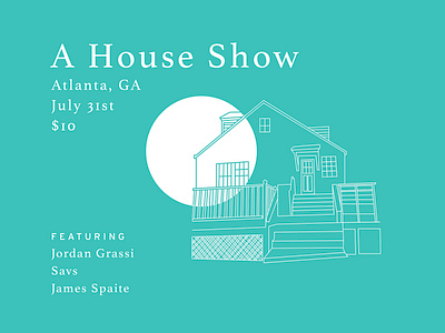 House Show Flyer event illustration lines music