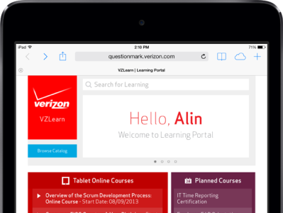 Verizon Tablet Web Learning Portal