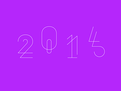 2014/5 annual card geometric letters ligature lines numbers purple typography year