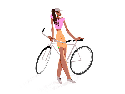 🚲 art bicycle bike character character design design digital girl illustration