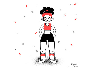 Workout girl character character design explainer girl illustration motivation sport