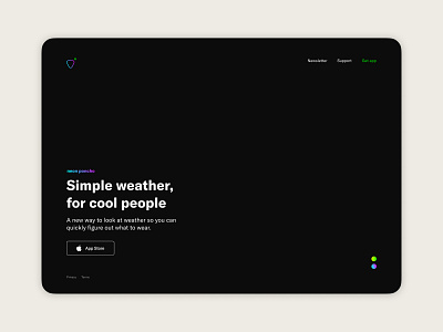 Weather app — Landing page concept (1 of 3) app landing page product design visual design weather app