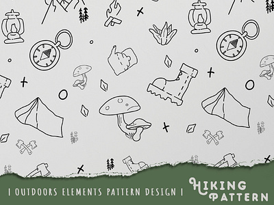 outdoors elements pattern | hiking desgin