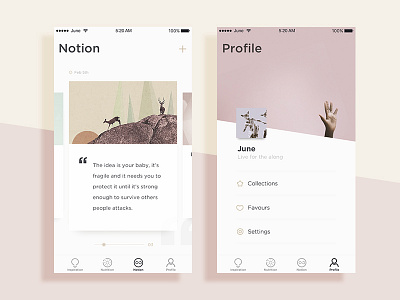 UI Practice - Grasp2⃣ app card concept design fresh note pink profile typography ui yellow