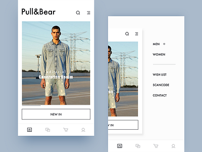 pull&bear  redesign / menu