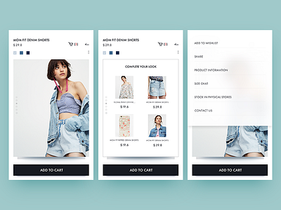 pull&bear redesign / product information app information interact layout pullandbear shopping typography ui