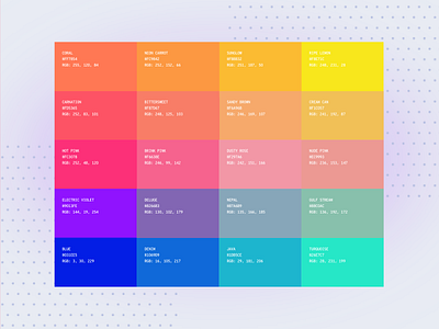 Swipe Life Color Palette by Stephanie Liang for Tinder on Dribbble