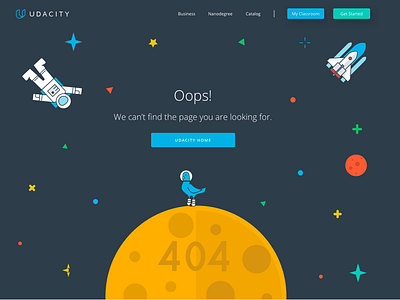 Udacity 404 Error Page 404 astronaut error page mars space stars