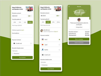 GoFundMe Checkout Experience charity checkout checkout process creditcard creditcardcheckout donation form form design freelance freelance design