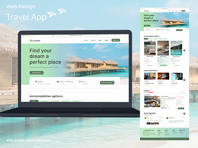 Paradise - Travel App design travelapp uidesign uiexploration uiux uiuxdesigner uiuxenthusiast webdesign