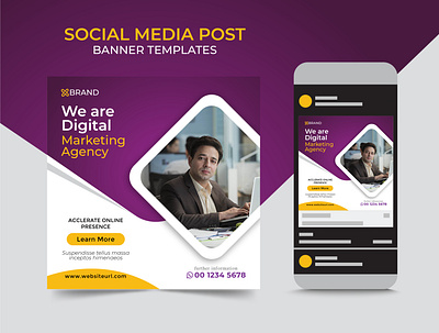 Social Media Post Banner Templates branding broucher design graphics design illustration vector