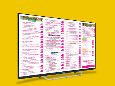 DIGITAL FOOD MENU FOR TV SCREEN DISPLAY branding design foodmenu graphics design poster restaurant branding restaurant logo sushiumea