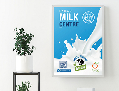 Milk Center Banner anup mondal banner branding design graphics design hoarding illustration packaging
