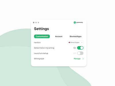 Daily UI - Day 7 - Settings daily challenge day 7 daily ui 007 daily ui challenge dailyui day 7 design desktop grammarly redesign settings ui ui challenge