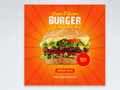 social media design food burger