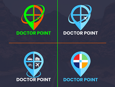 Doctor point Health Point Logo Design branding gradient abstrac graphic design health poin logo